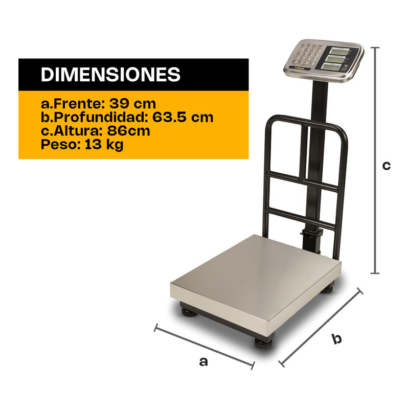 Báscula Comercial Digital Plataforma Rhino Bp-200kg Reyfri - Gris
