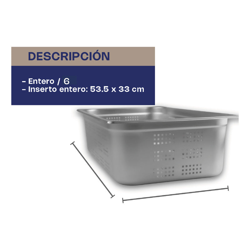 Inserto Acero Inox Perforado Entero 6 Pulgadas Inape-6