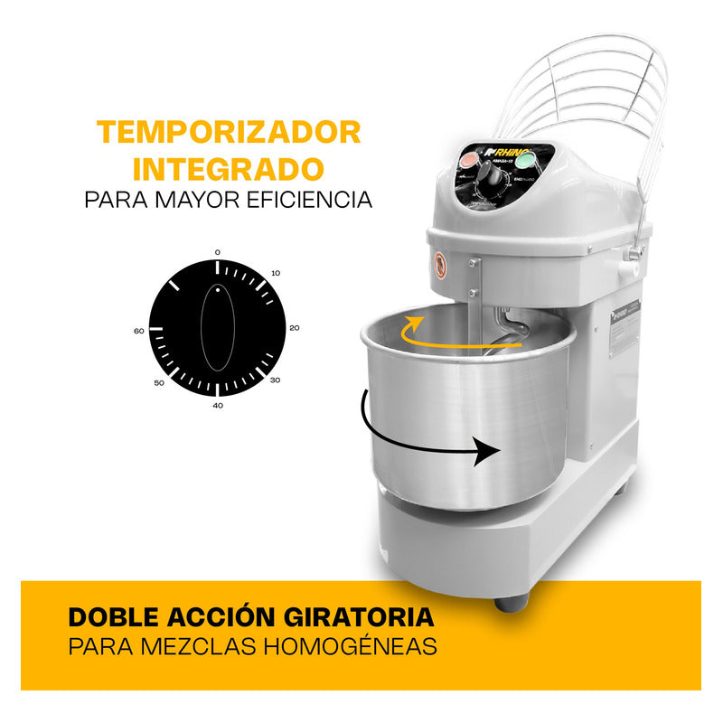 Amasadora Rhino Amasa-10 10 L Motor 1 Hp Tazón A. Inoxidable