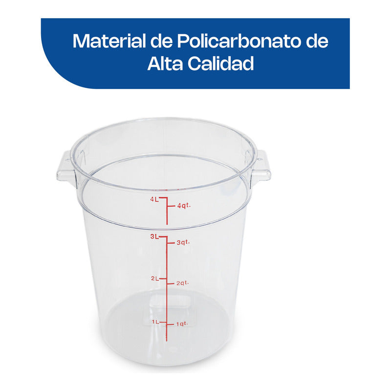 Recipiente Policarbonato Redondo 4 Qt Caledonia Repore-4
