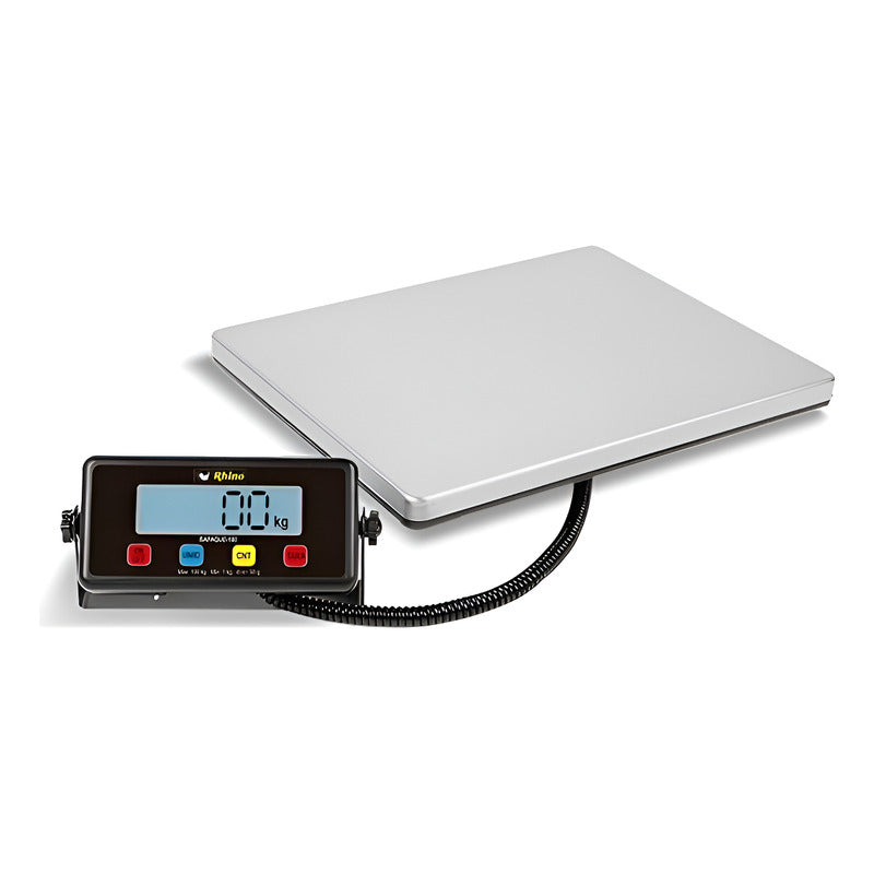 Bascula Digital Rhino Plataforma Paqueteria Bapaque-100 Kg Color Gris Peso Máximo Soportado 100 Kg Negro