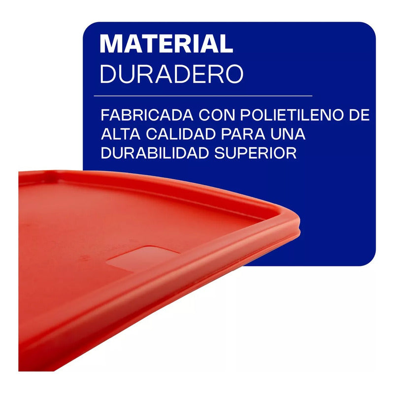 Tapa Roja Para Recipiente Cuadrado Caledonia Tapecu-1218r Rojo