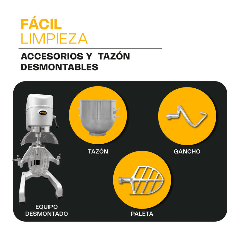 Batidora Planetaria Rhino Bati-60 Litros 12kg Amasado Reyfri Gris 60 Hz
