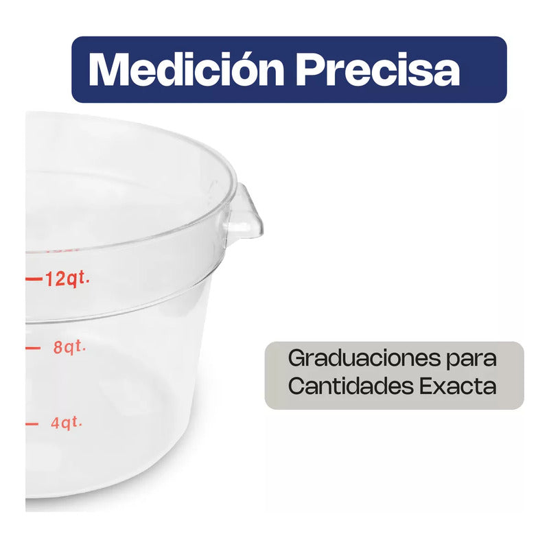 Recipiente Policarbonato Redondo 12 Qt Caledonia Repore-12