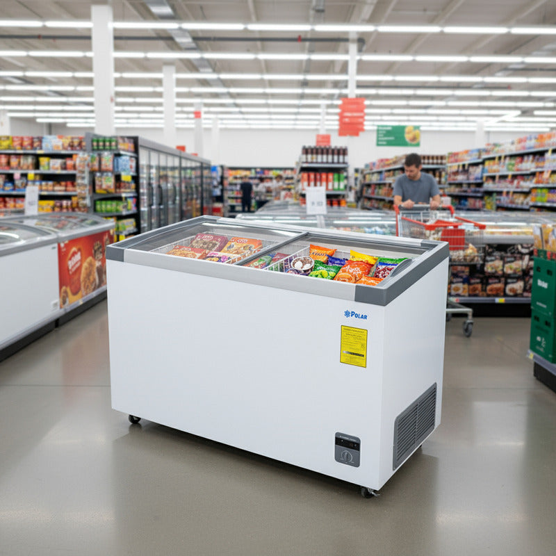 Congelador Cristal Recto Comercial Polar Ch-300pr 225 Litros Blanco