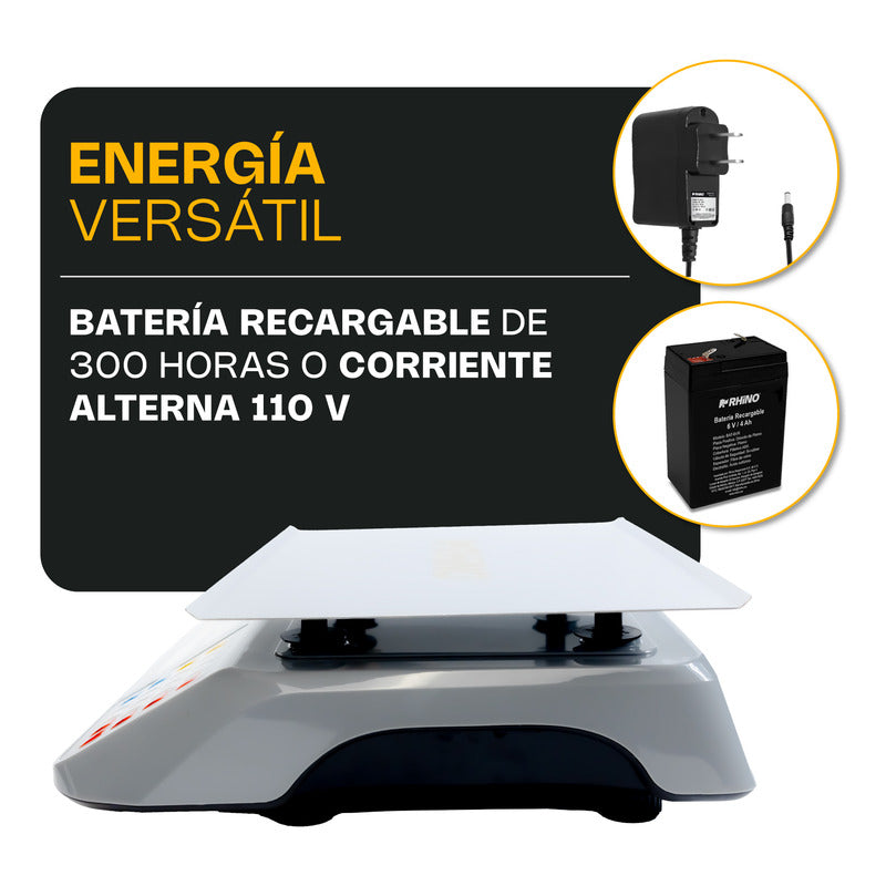 Báscula Comercial Digital Rhino Bar-9 40kg 36 cm X 26 cm