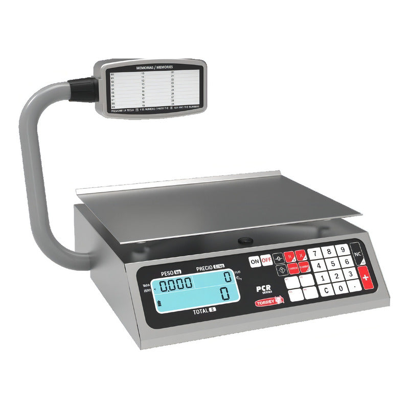 Báscula Comercial Digital Torrey Pcr 40kg Con Mástil 35.68 Cm X 29.08 Cm