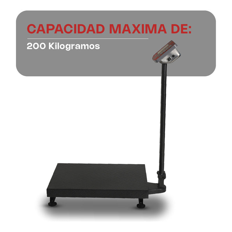Báscula Digital Plataforma Plegable Vinson/rhino Baple200 Kg Rojo