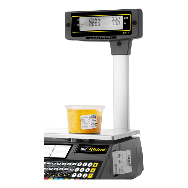 Báscula Etiquetadora Digital Rhino Baet-30 30kg Con Mástil