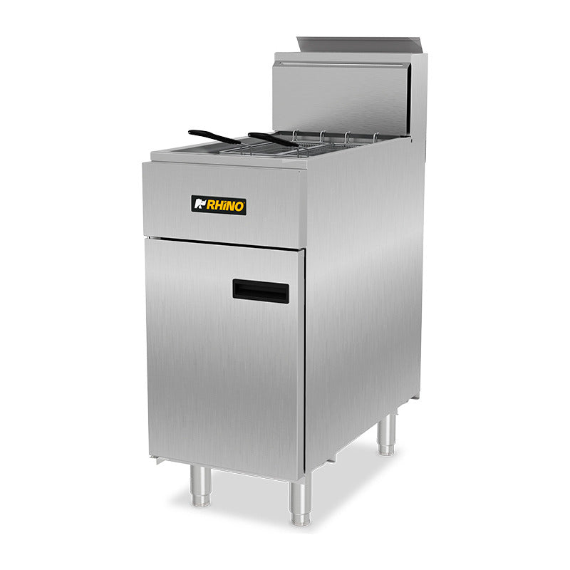 Freidora Industrial Rhino Frei24lp 24l Gas Lp Inox Gris 60hz
