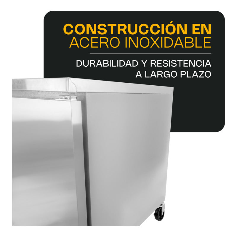 Mesa Refrigerada Bajo Barra Rhino Merbaj-27 A.inox 0°c A 4°c Acero Inoxidable