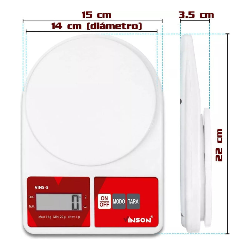 Báscula De Cocina Digital Rhino Vins-5 5kg
