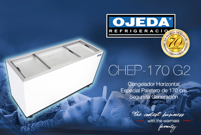 CONGELADOR HORIZONTAL PALETERO BLANCO OJEDA CHEP170G2