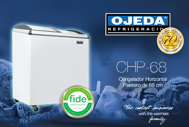 CONGELADOR HORIZONTAL PALETERO DE 68 CM OJEDA CHP68