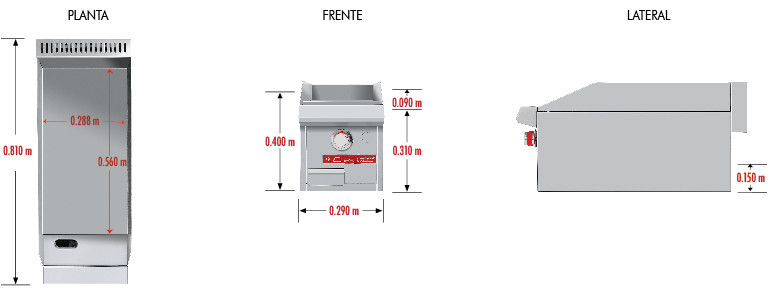 PLANCHA A GAS 1 QUEMADOR CV-1 MASTER PREMIUM CORIAT