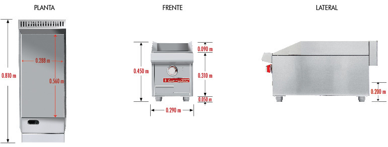 PLANCHA A GAS 1 QUEMADOR CV-1 MASTER PREMIUM CORIAT